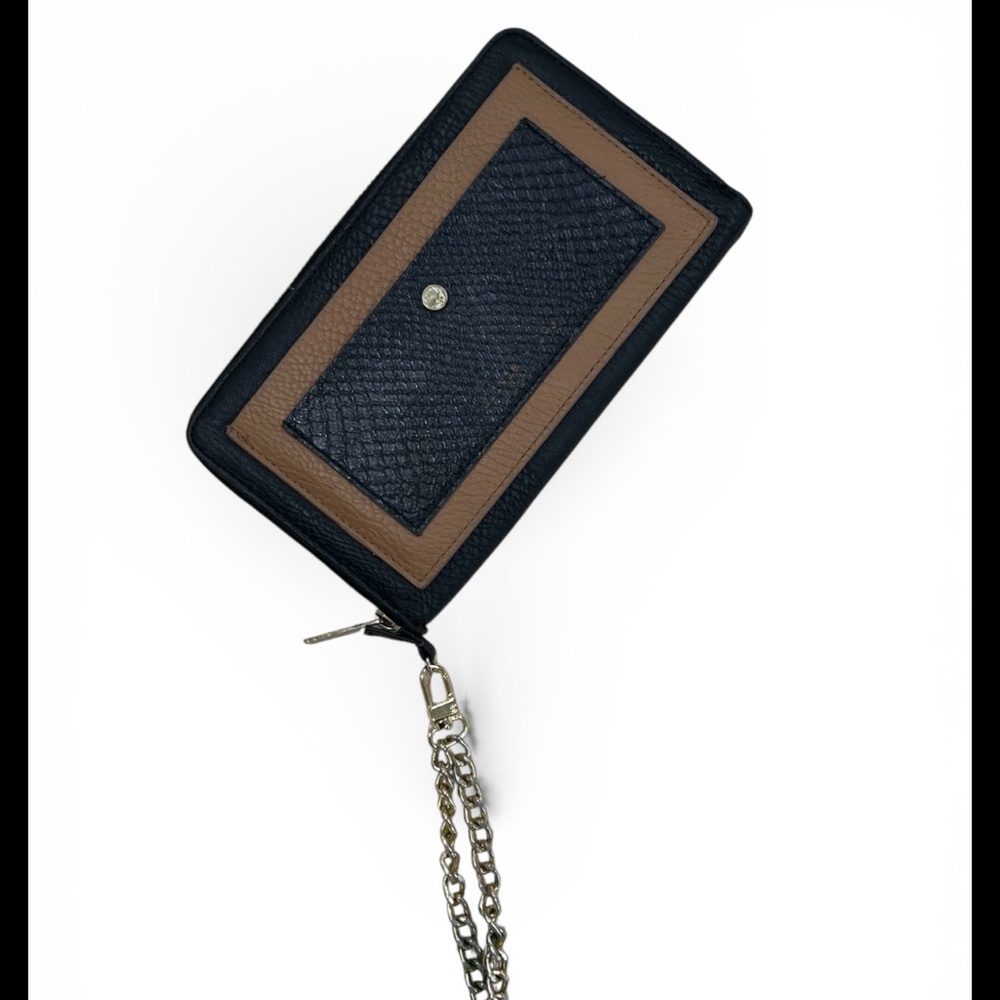 Olivia + Joy Black and Brown Wallet with Chain VTG